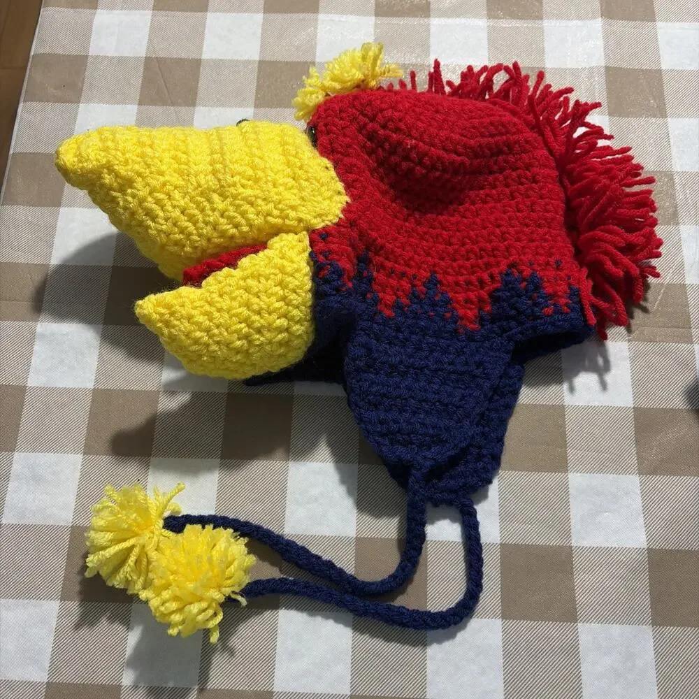 Crochet Jayhawk Toddler Or Small Kids Beanie